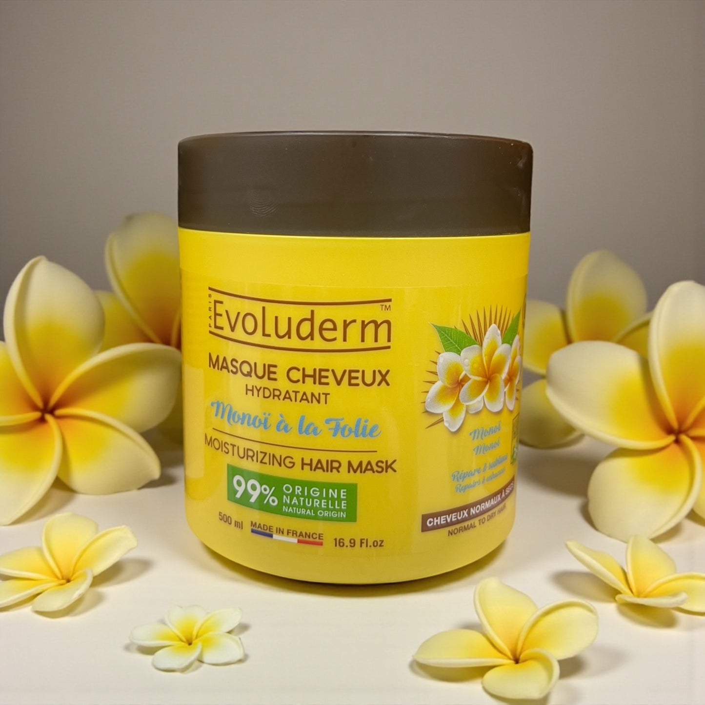 Masque Cheveux Evoluderm 500 ml - Monoï à la Folie