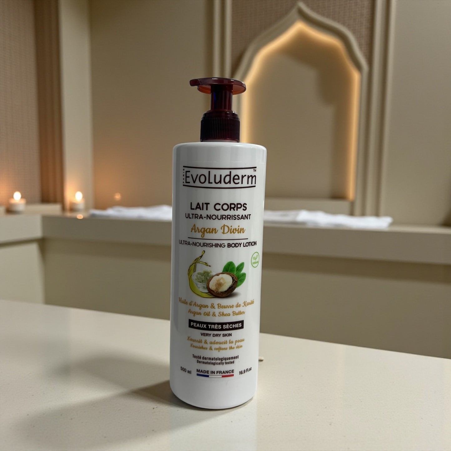 Evoluderm lait corps Argan divin 500ml