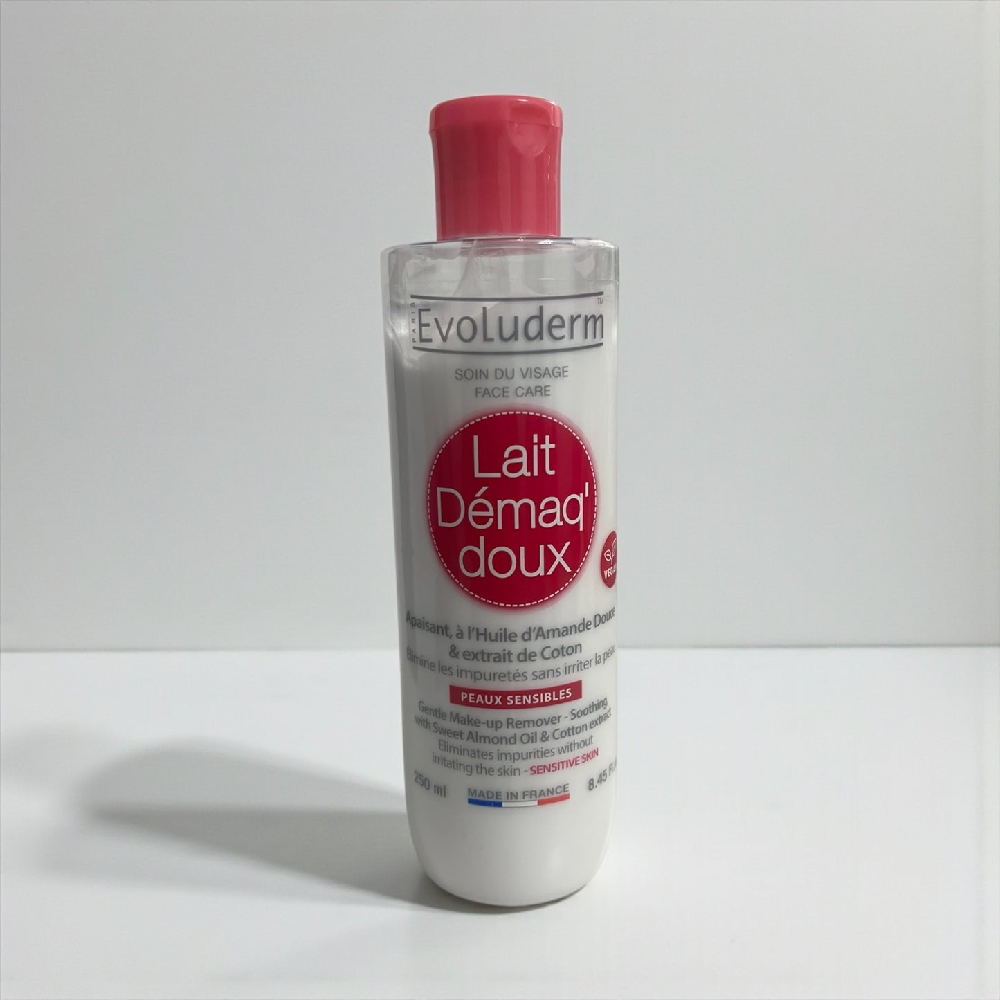 Evoluderm lait démaquillant doux peau sensible 250ml